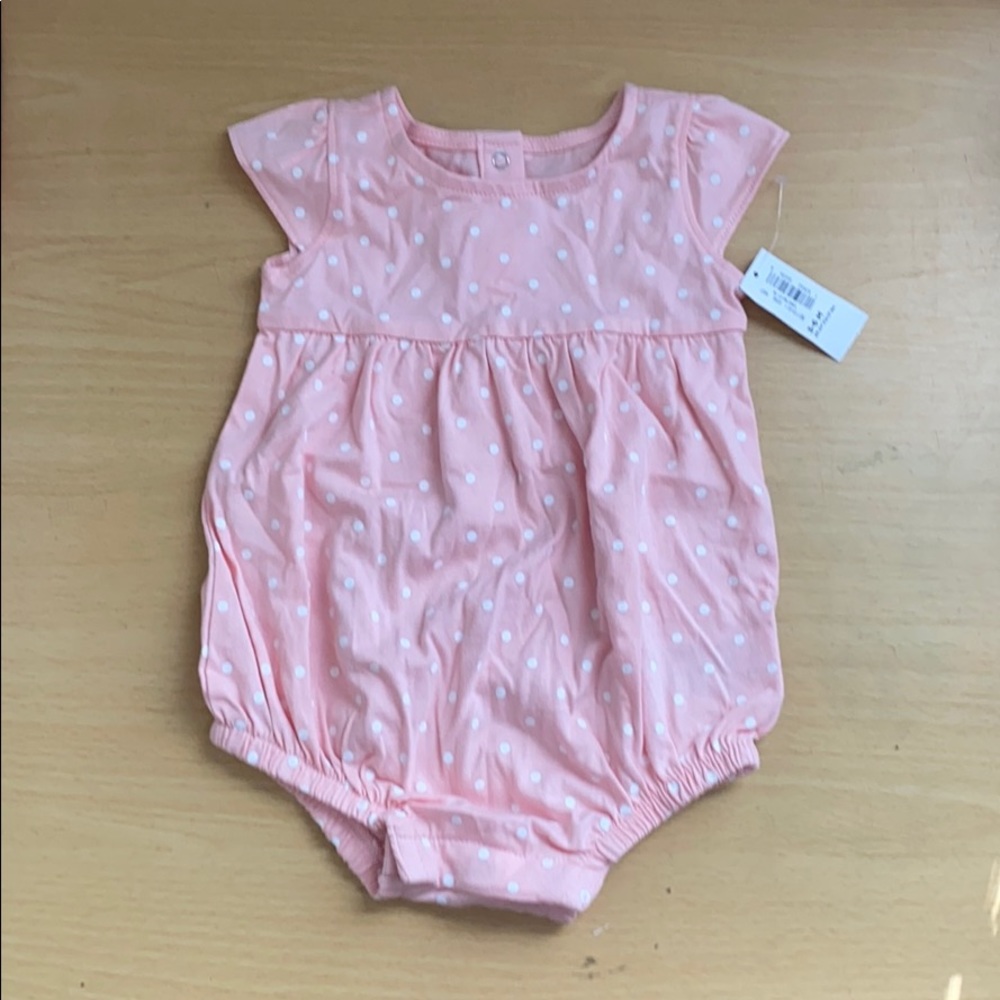 NWT baby girl pink romper 3-6 mo.